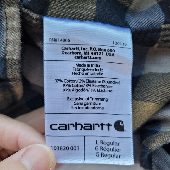 CARHARTT Mens Rugged Flex Hamilton Plaid Shirt - Picture 9 of 9